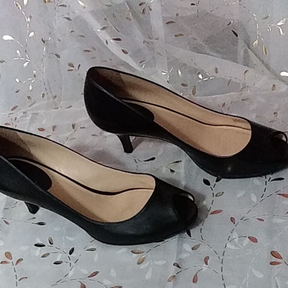 Cole Haan leather open toe heels